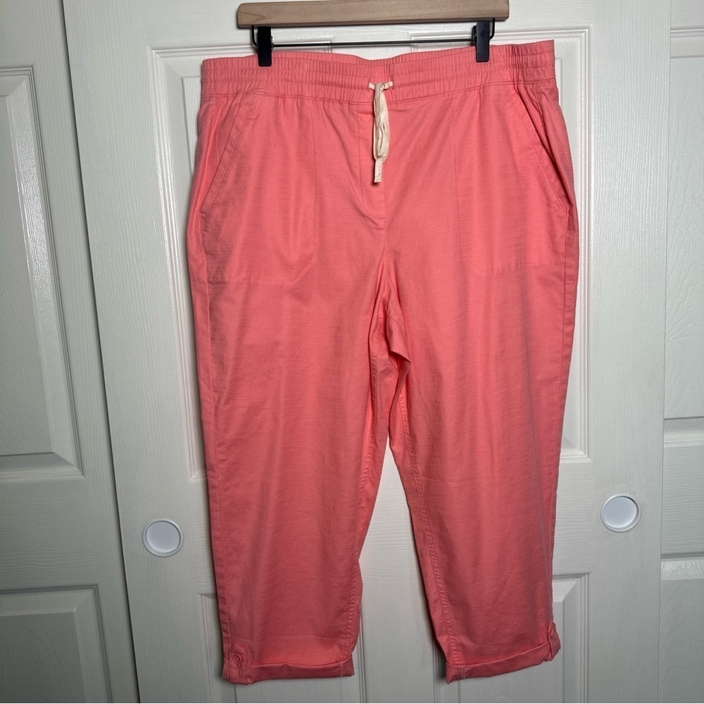 Petite Talbots Pink Capris with Elastic Waist and Cuffed Hem xL Petite - Picture 2 of 12
